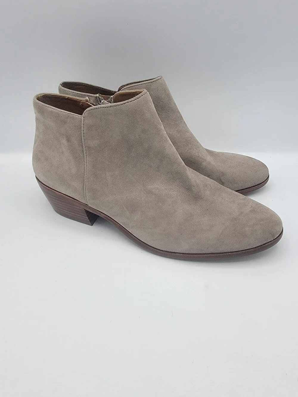 Sam Edelman Suede Ankle Booties in Taupe